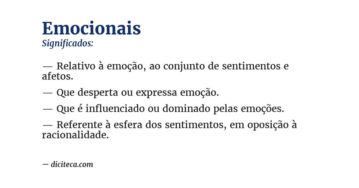 Significado de emocionais