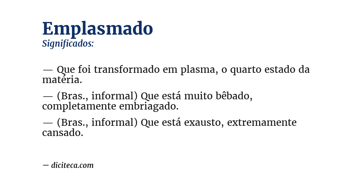 Significado de emplasmado
