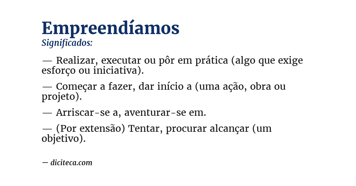 Significado de empreendíamos