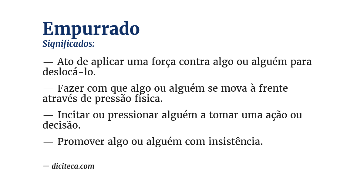 Significado de empurrado