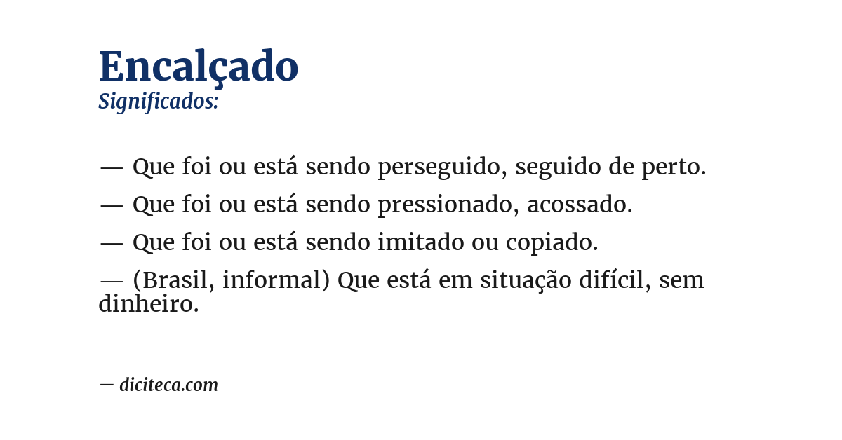 Significado de encalçado