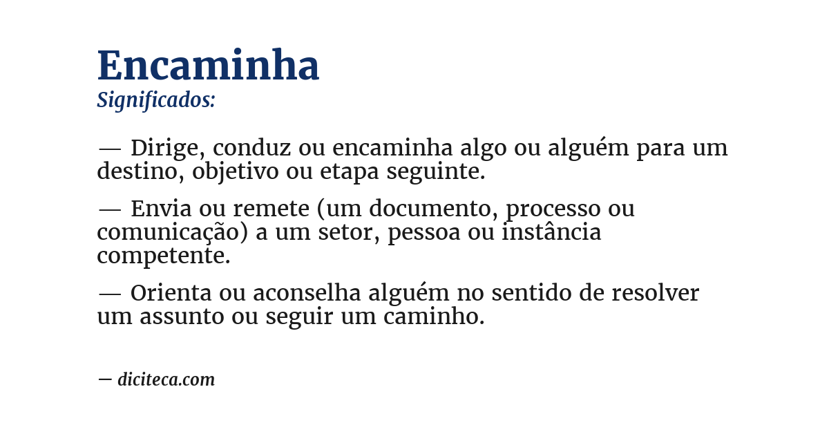 Significado de encaminha