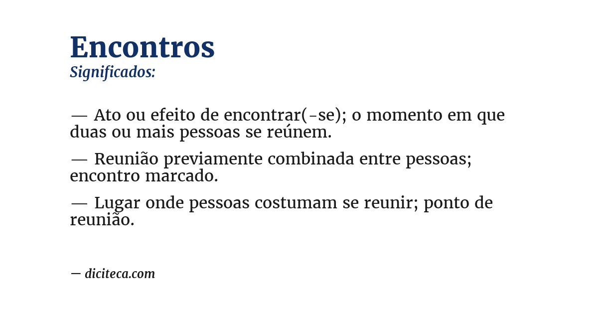 Significado de encontros