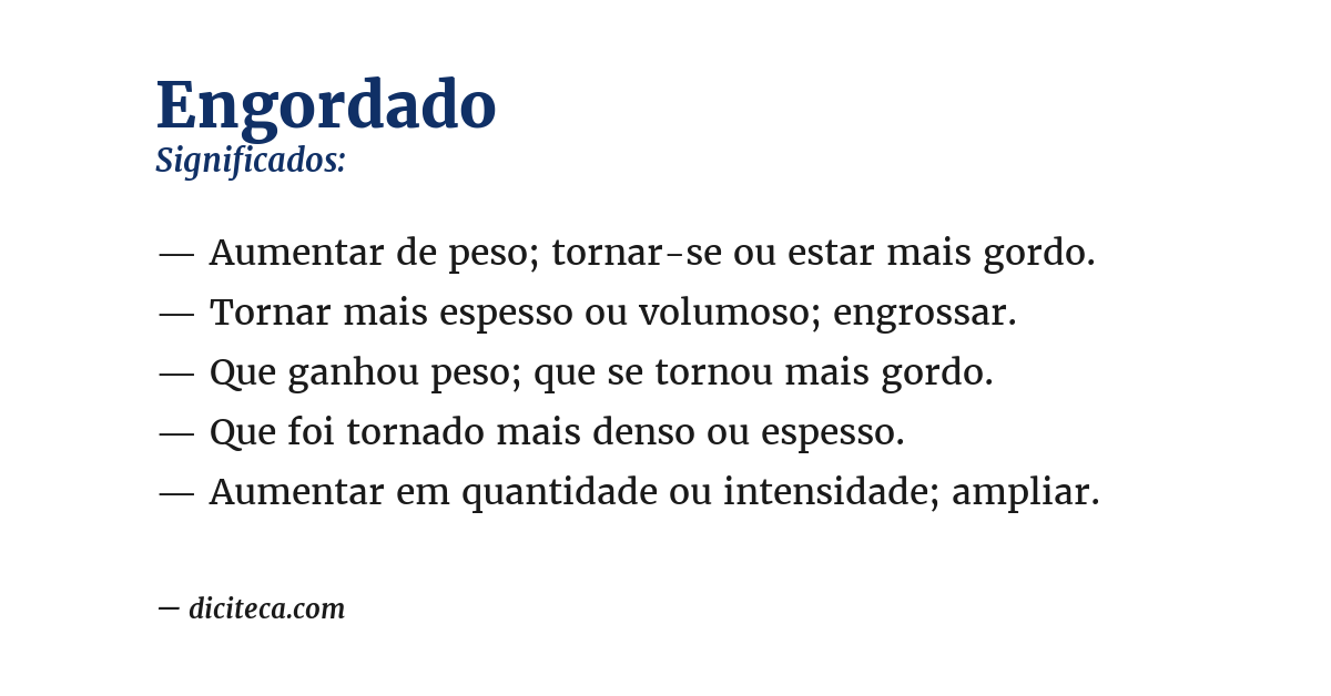 Significado de engordado
