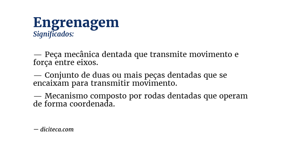 Significado de engrenagem