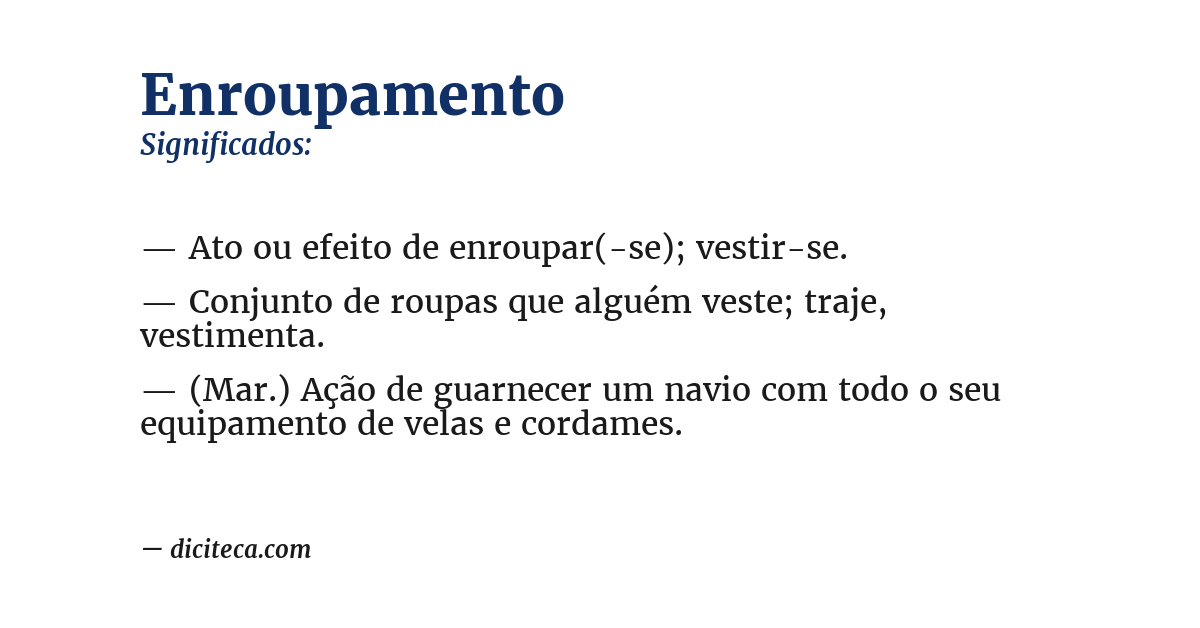 Significado de enroupamento