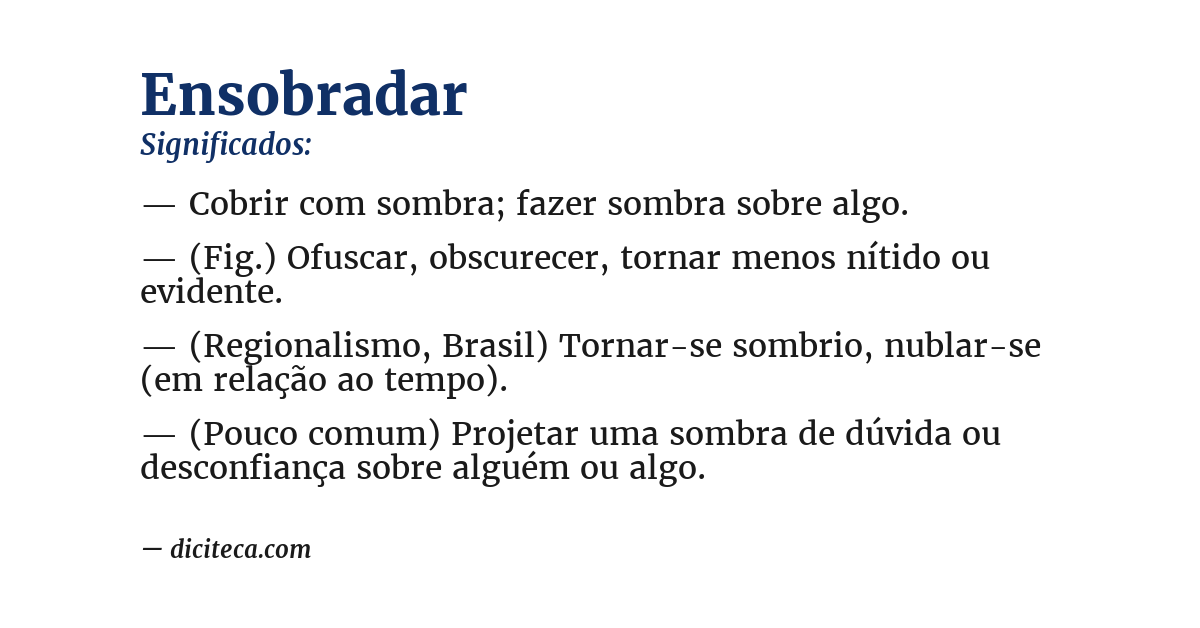 Significado de ensobradar