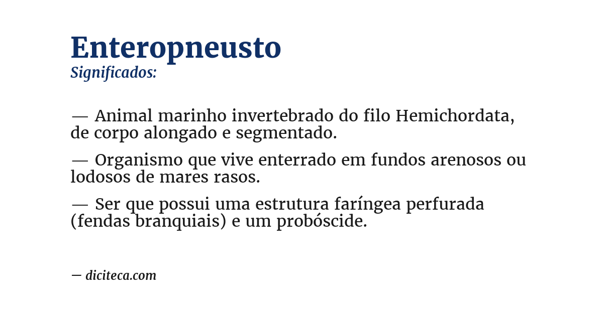 Significado de enteropneusto