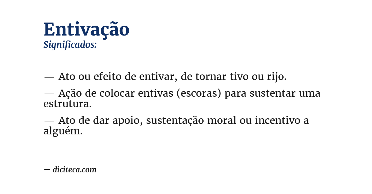 Significado de entivação