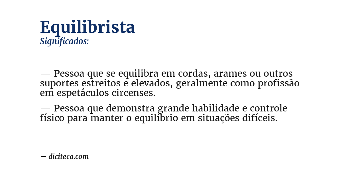 Significado de equilibrista