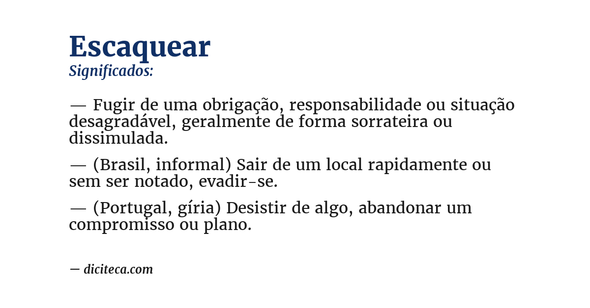Significado de escaquear