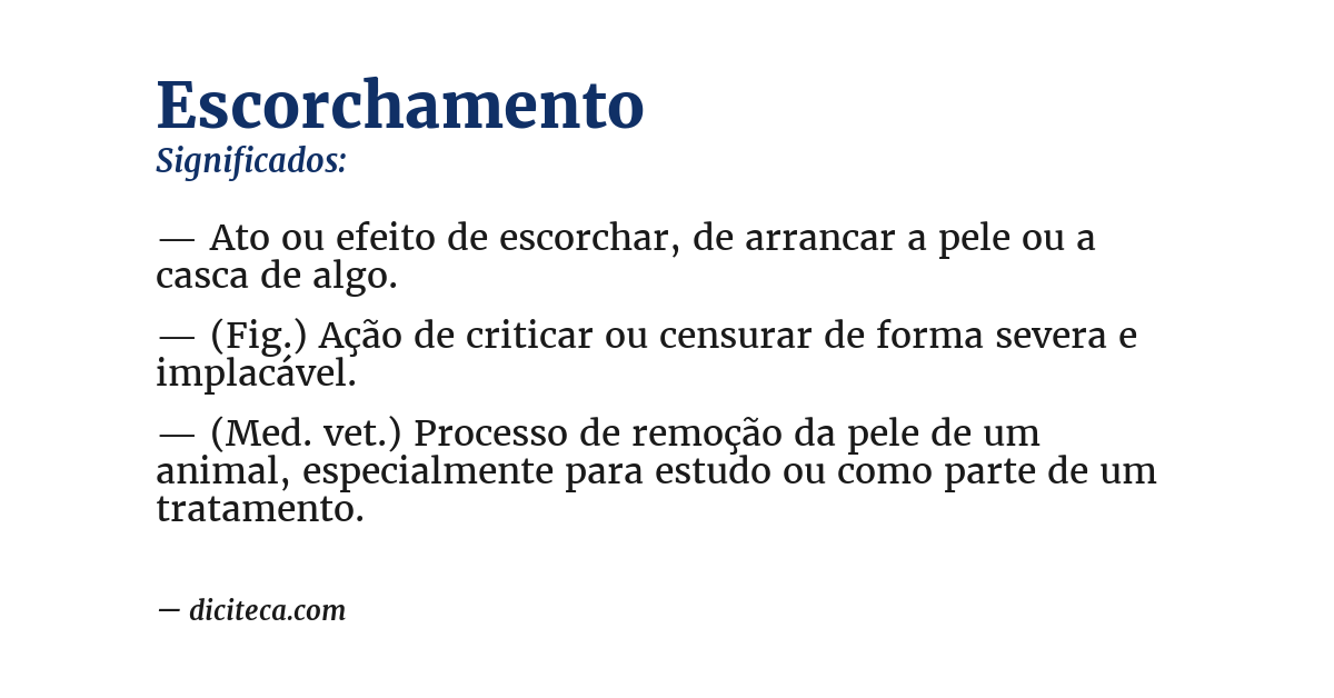 Significado de escorchamento