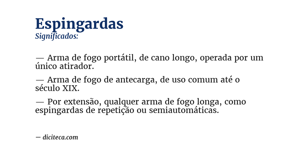 Significado de espingardas