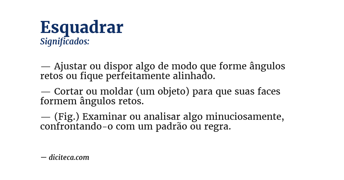 Significado de esquadrar