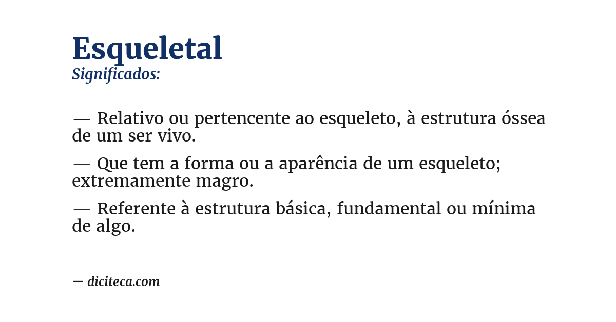 Significado de esqueletal