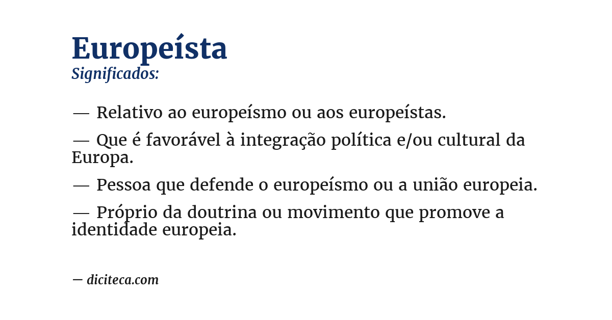 Significado de europeísta