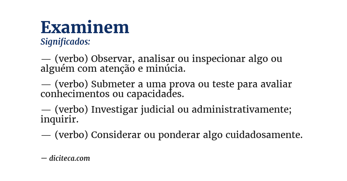 Significado de examinem