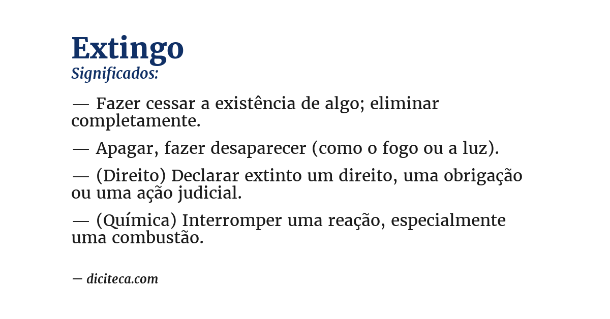 Significado de extingo