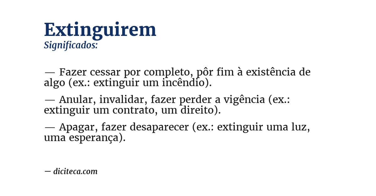 Significado de extinguirem