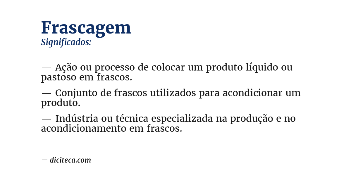 Significado de frascagem