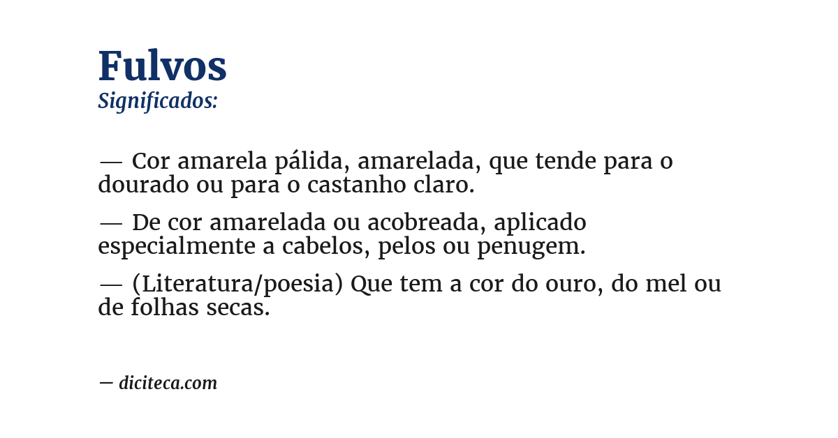 Significado de fulvos