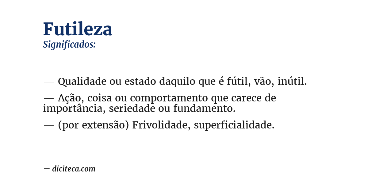 Significado de futileza