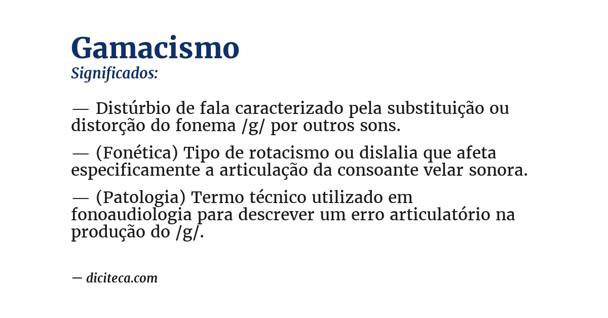 Significado de gamacismo