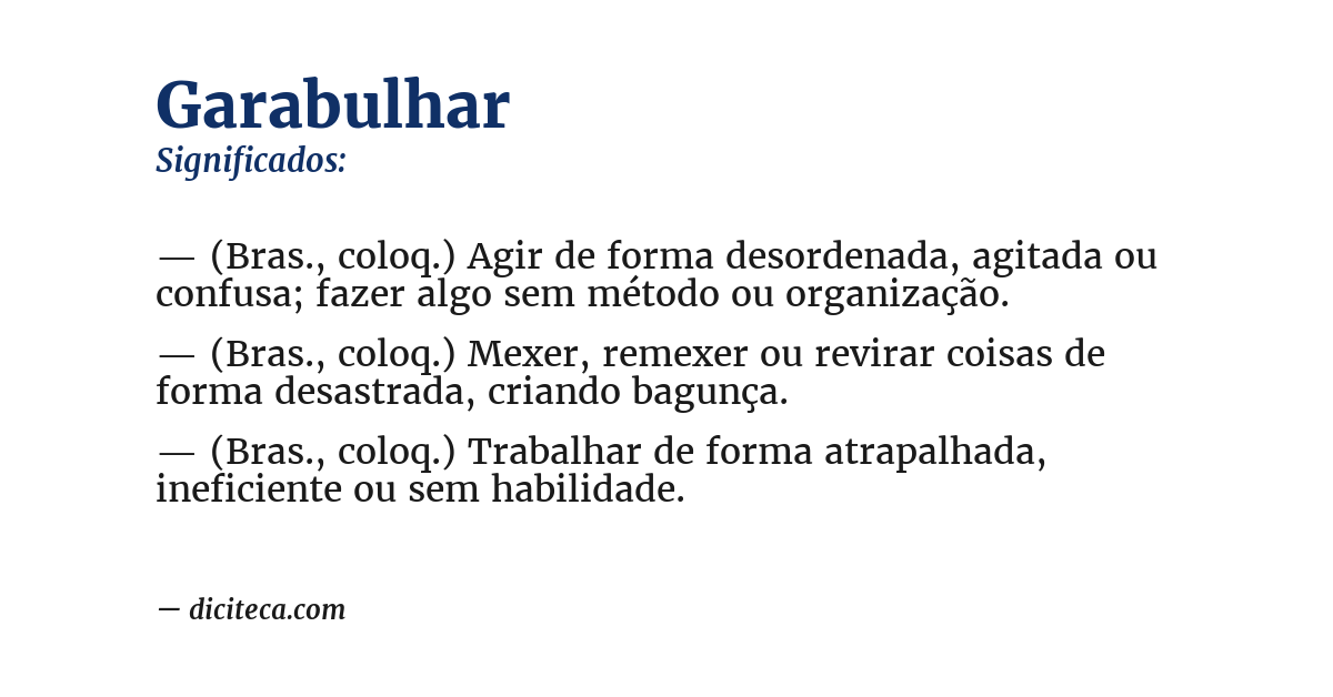 Significado de garabulhar