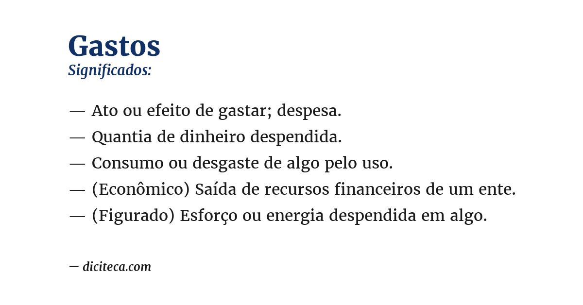 Significado de gastos