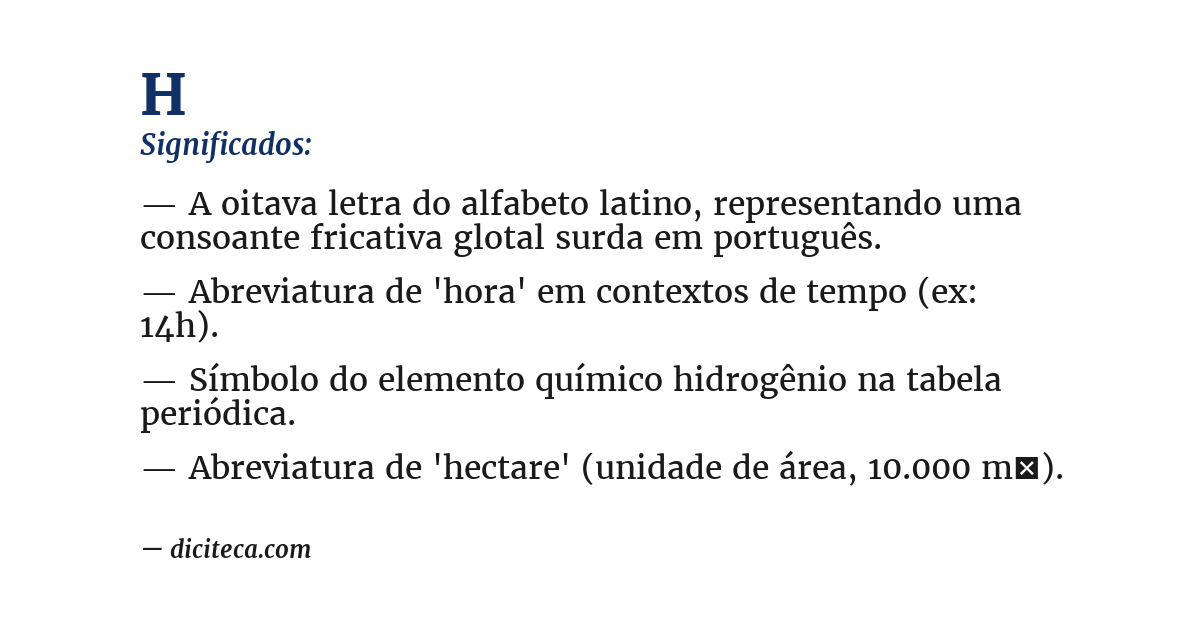 Significado de h