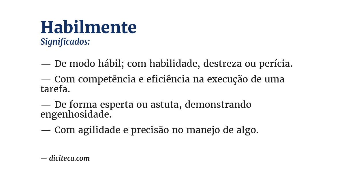 Significado de habilmente