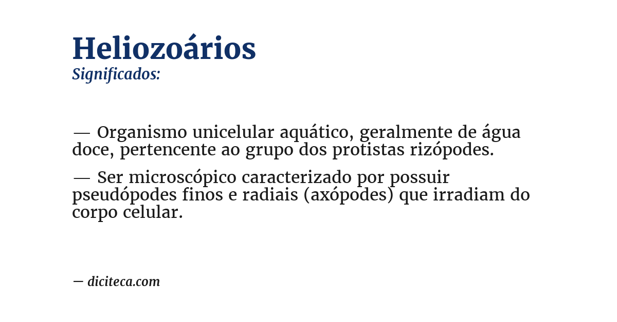 Significado de heliozoários
