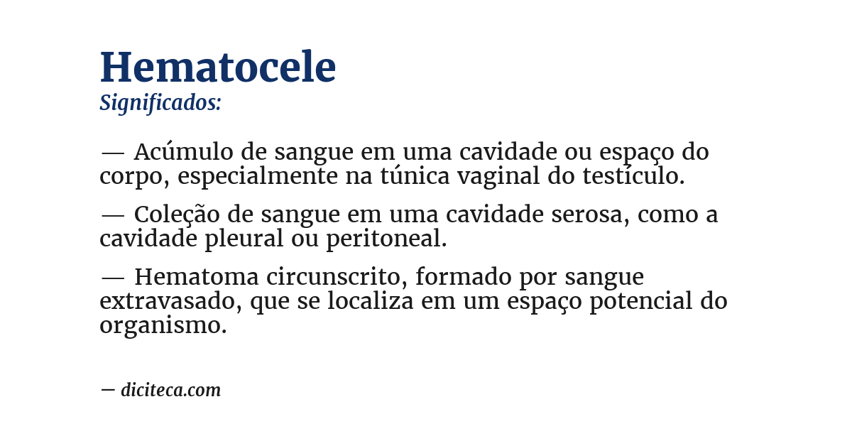 Significado de hematocele