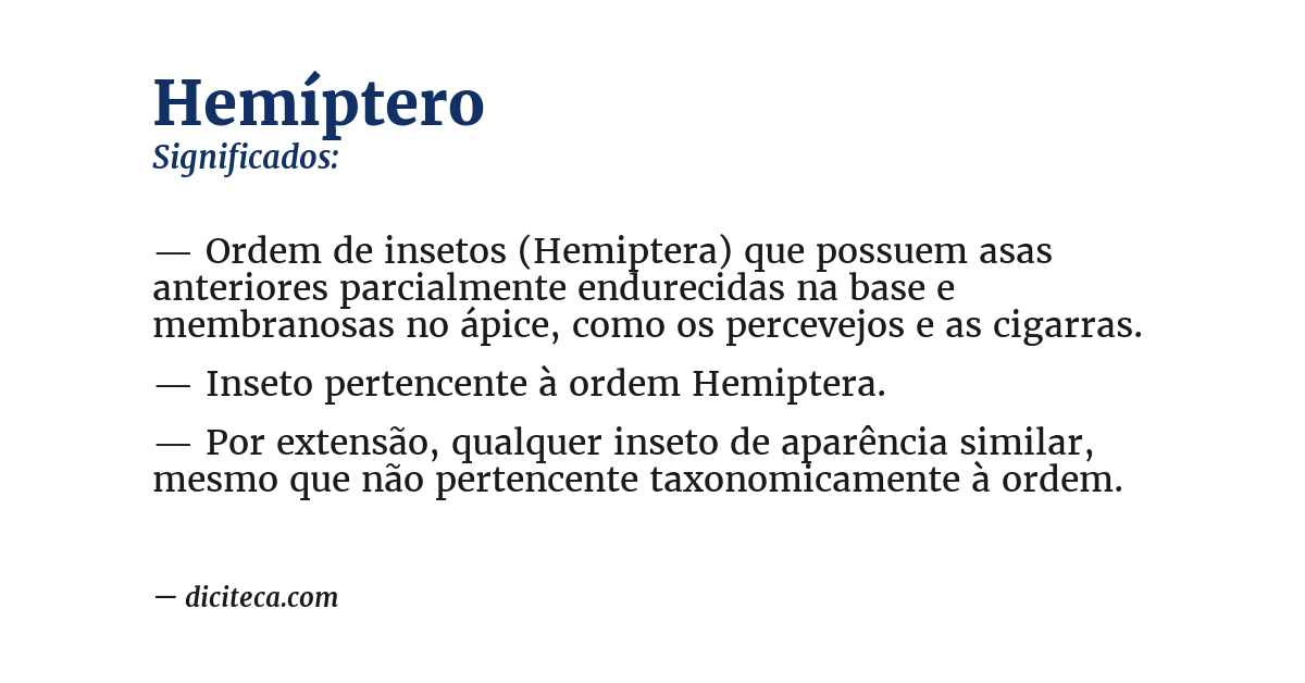 Significado de hemíptero