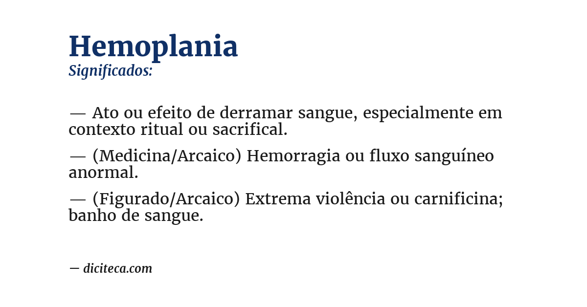 Significado de hemoplania