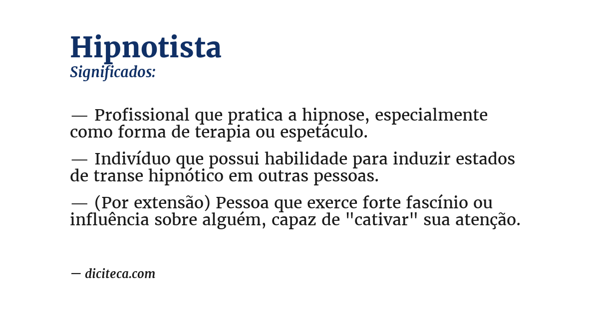 Significado de hipnotista