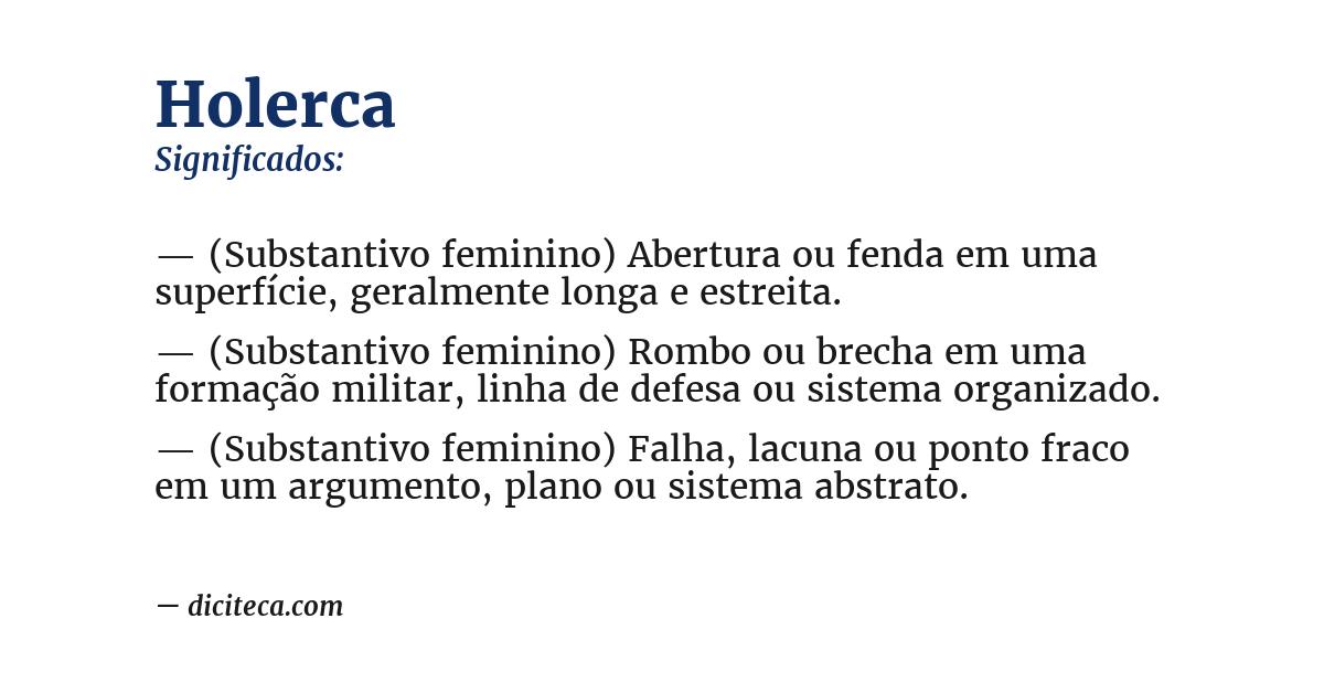 Significado de holerca