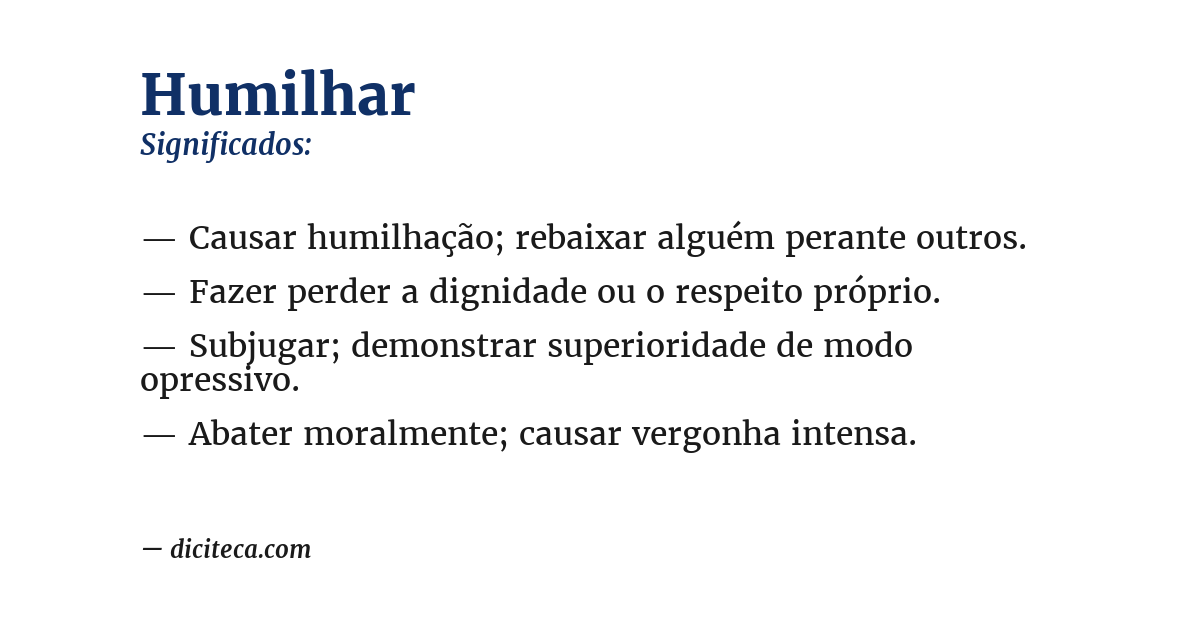 Significado de humilhar