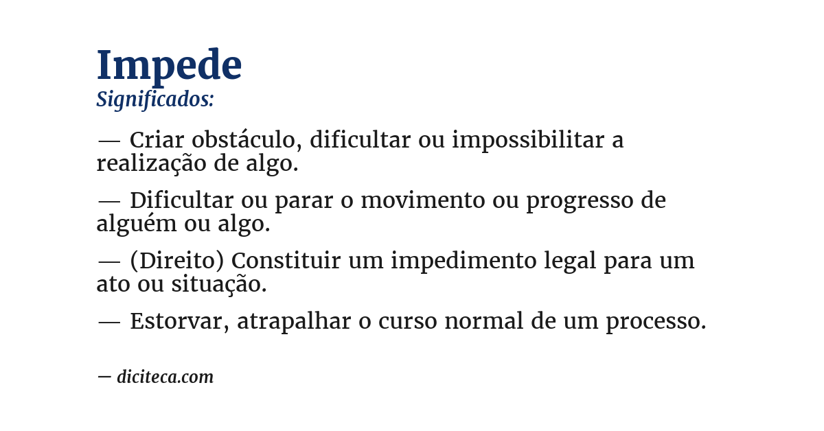 Significado de impede
