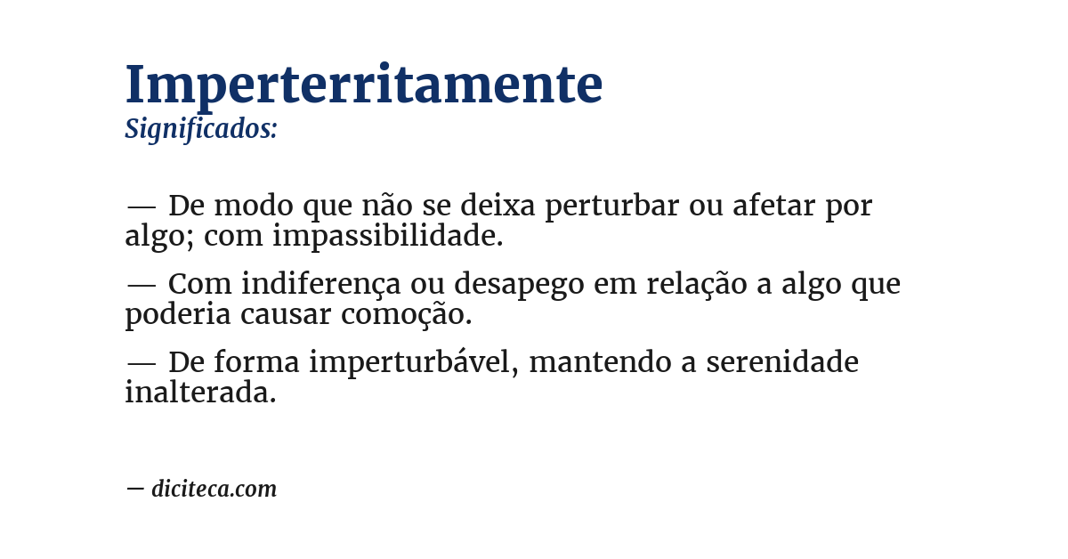 Significado de imperterritamente