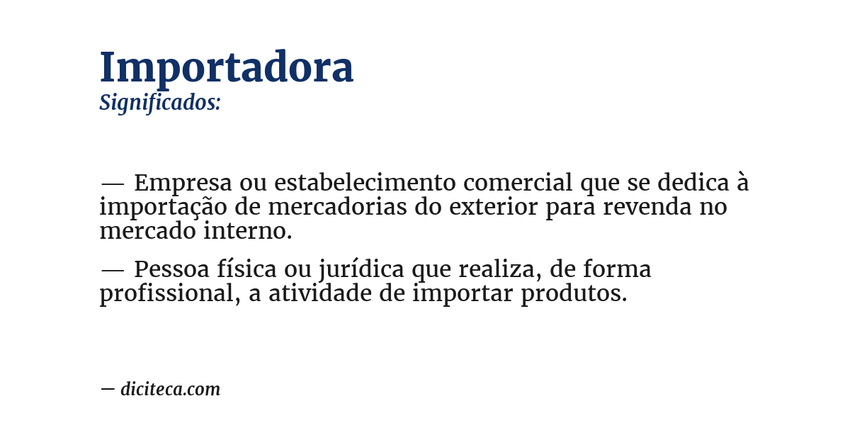 Significado de importadora