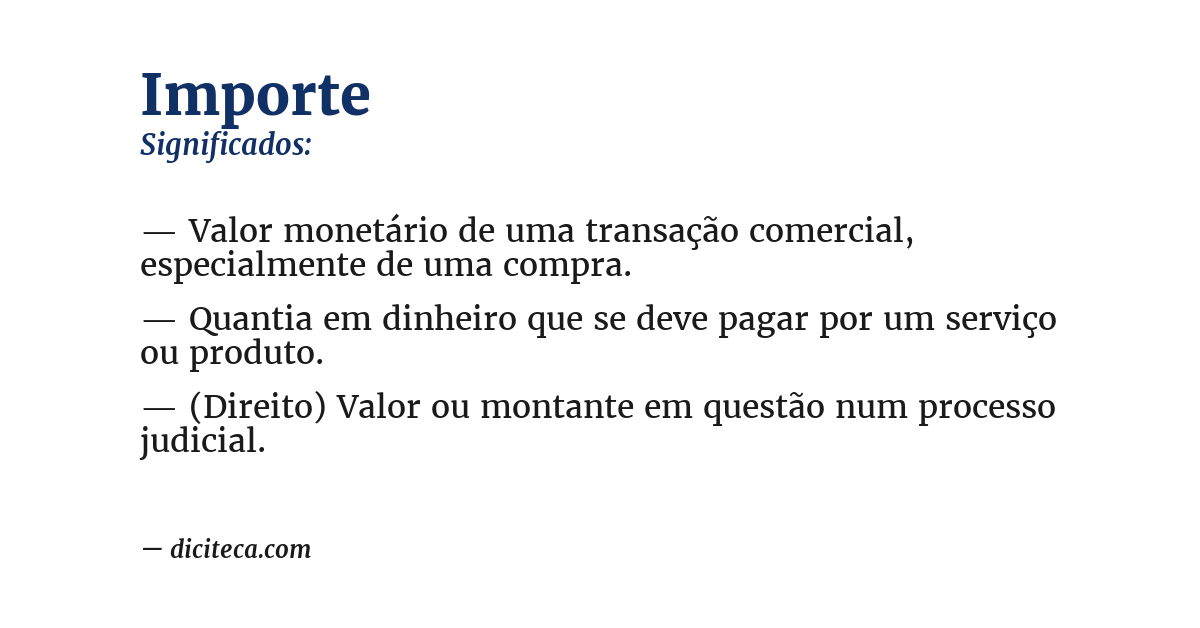Significado de importe