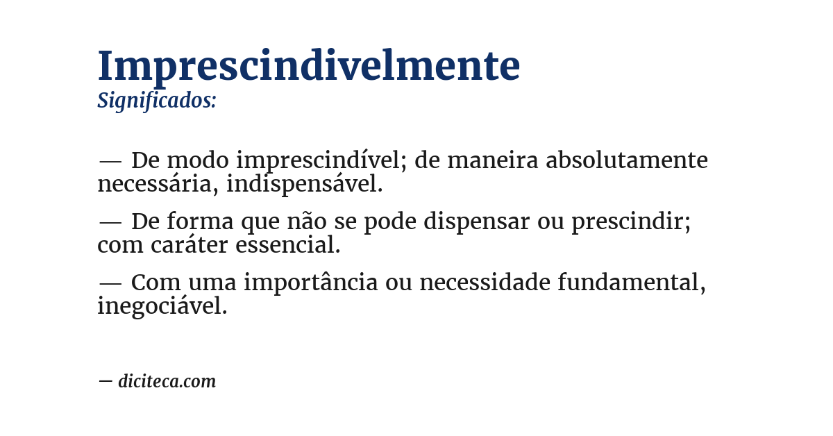 Significado de imprescindivelmente