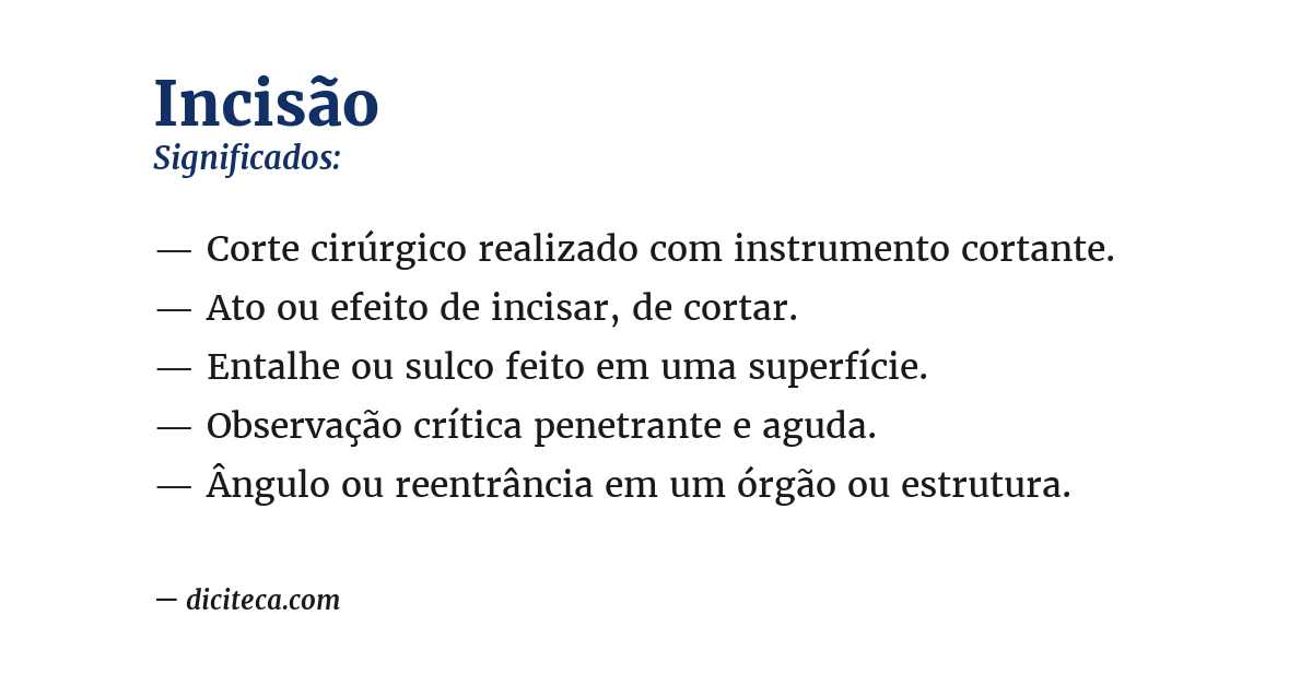 Significado de incisão