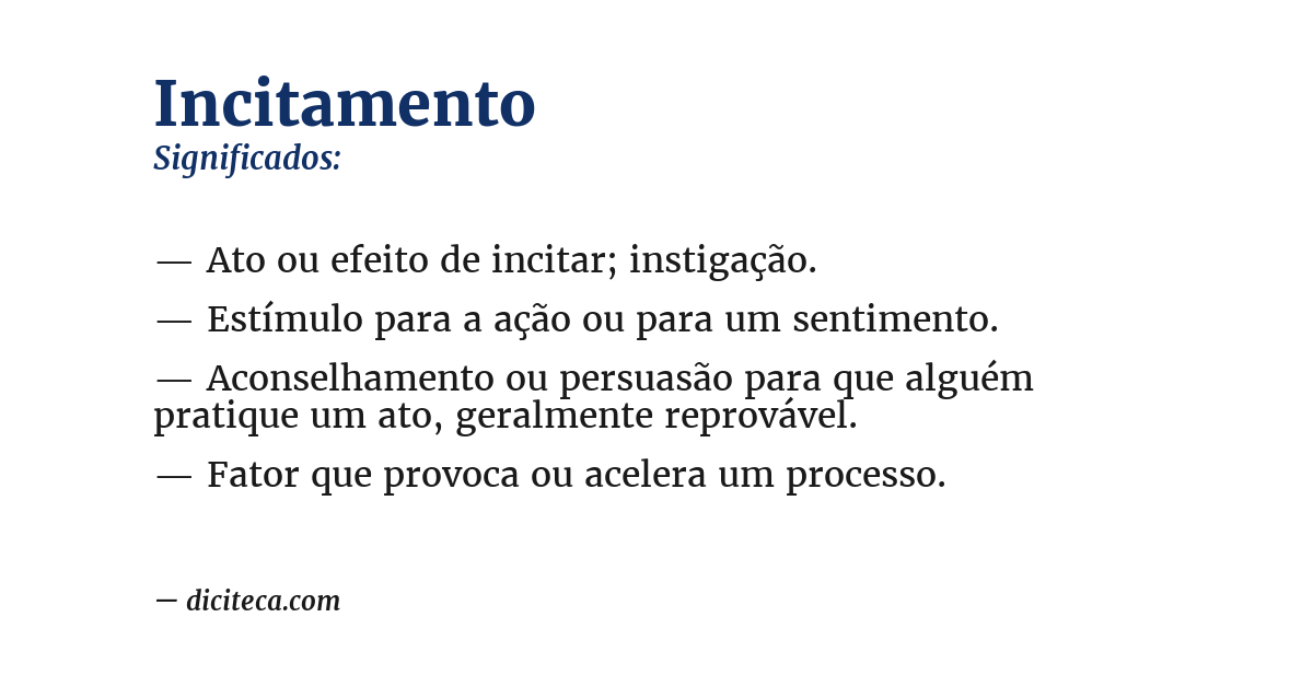 Significado de incitamento