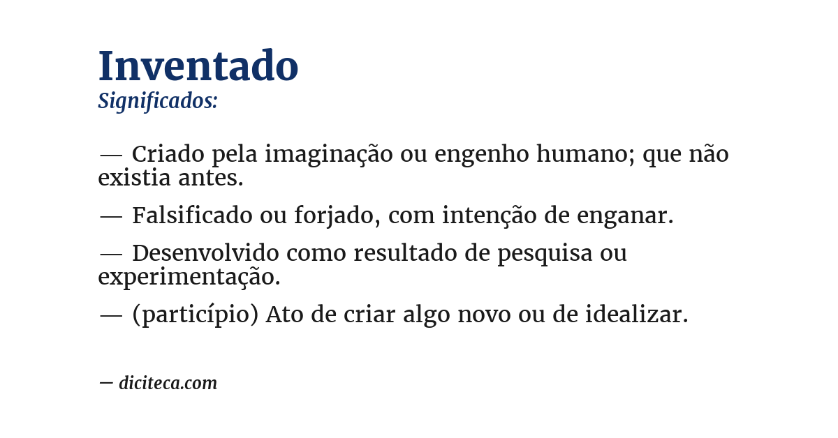 Significado de inventado