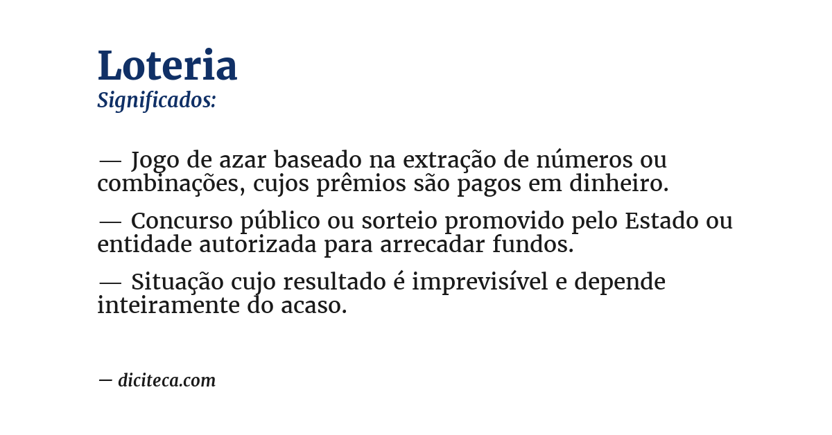 Significado de loteria