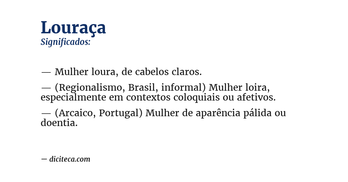 Significado de louraça