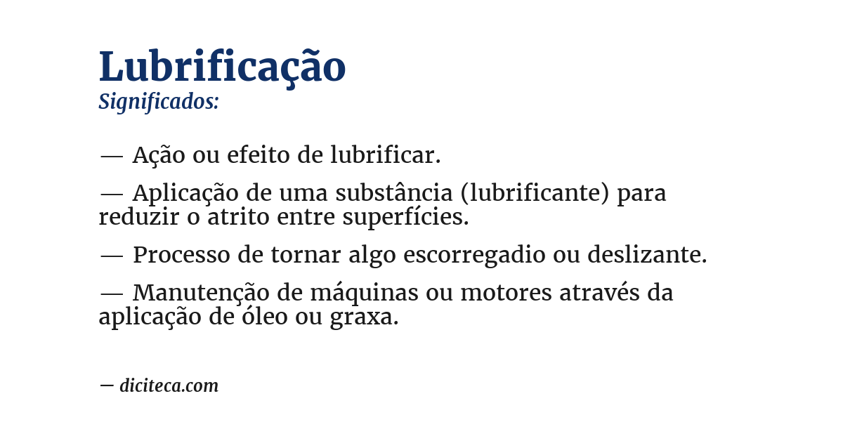 Significado de lubrificação