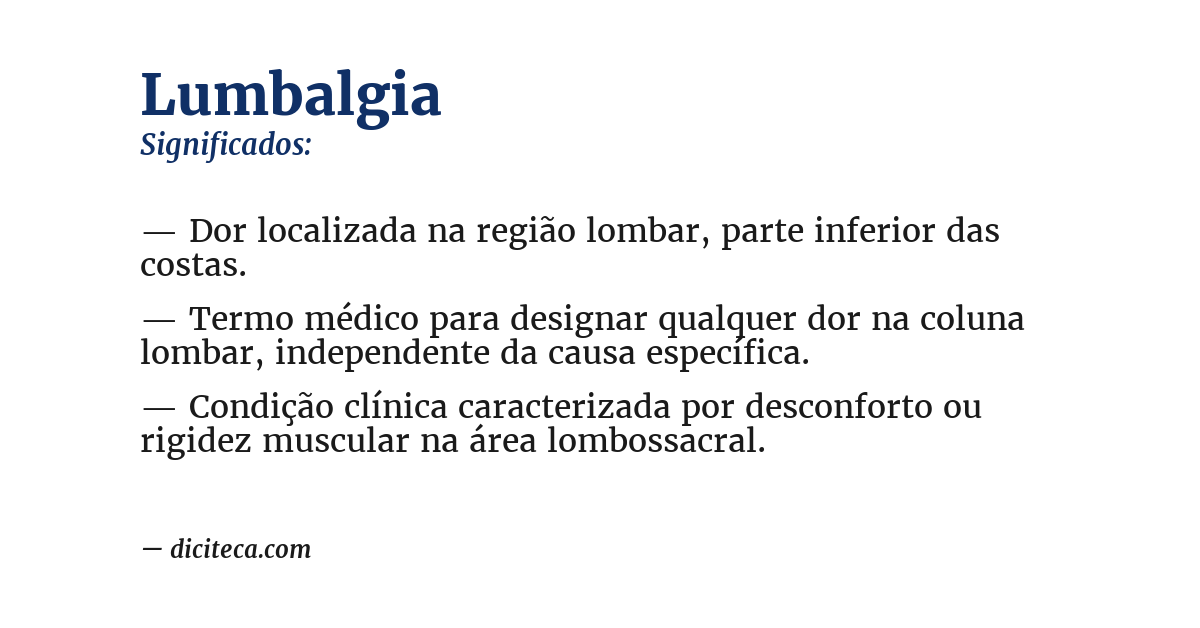 Significado de lumbalgia